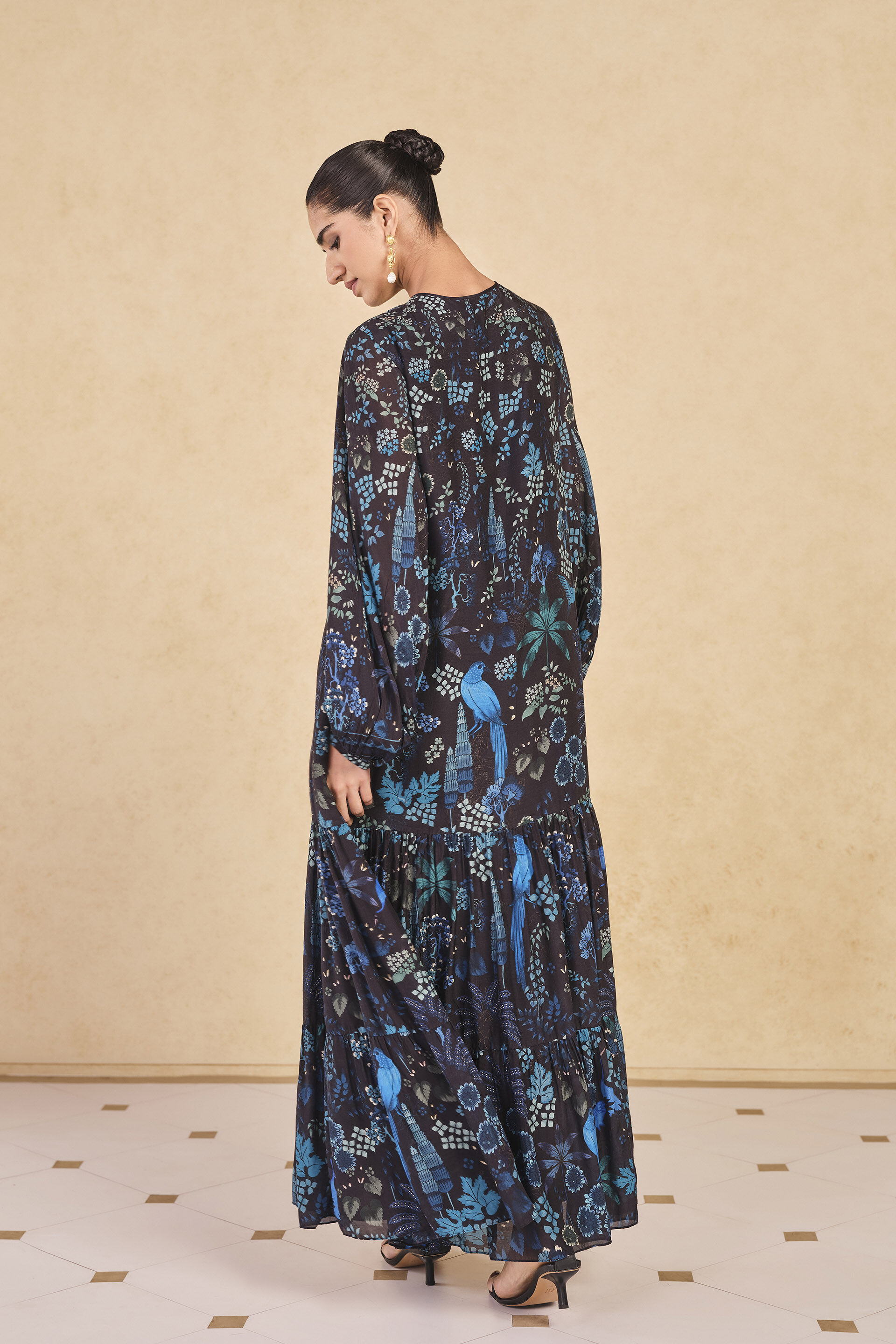 Avis Printed Kaftan - Black, Black, image 3